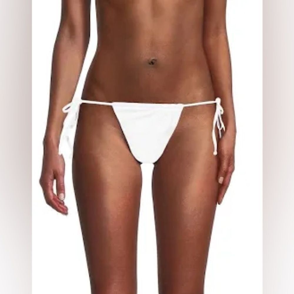 GOOD AMERICAN SATIN TINY TIES BIKINI BOTTOM SMALL NWT IVORY